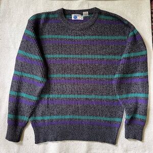 Vintage Mens Striped Crewneck Sweater